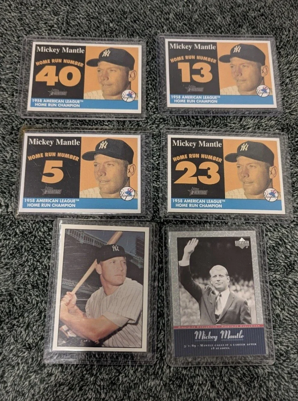 Mickey Mantle Baseball Card Lot 6 Yankees HOF TCMA Heritage Upper Deck